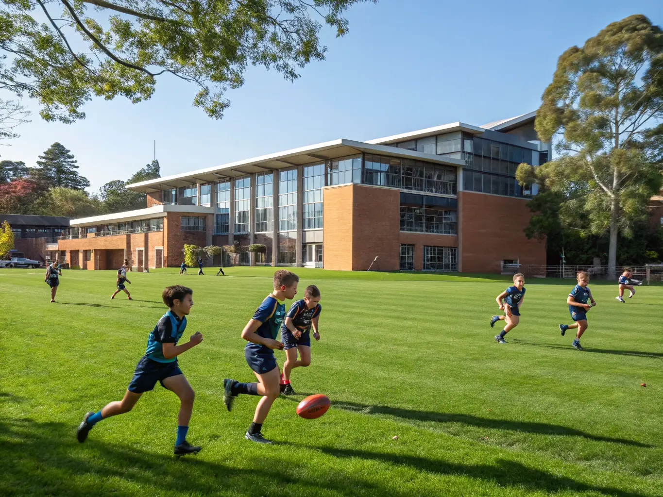 A group of young boys, aged between 8 and 10, are enthusiastically participating in a football training session at Icons Sporting Football Academy, showcasing the academy's focus on early childhood development.